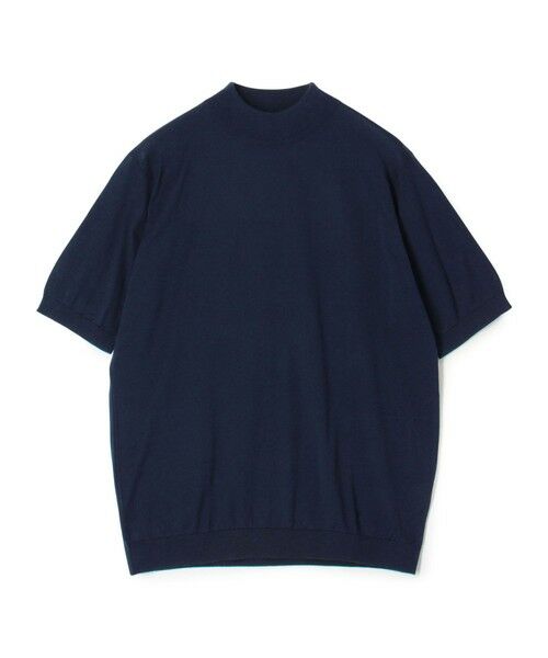 TOMORROWLAND/トゥモローランド JOHN SMEDLEY ARBER コットン モックネックニット 67 ダークブルー L TOMORROWLAND/トゥモローランド JOHN SMEDLEY ARBER コットン モックネックニット 67 ダークブルー L