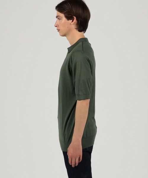 JOHN SMEDLEY ターコイズ ニットセーター M JOHN SMEDLEY / DAVID 30ゲージ コットン クルーネックニット