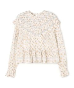 TOMORROWLAND / トゥモローランド シャツ・ブラウス（半袖以外） | コットンボイルプリント ピンタックフリルブラウス