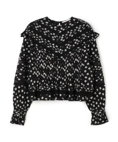 TOMORROWLAND / トゥモローランド シャツ・ブラウス（半袖以外） | コットンボイルプリント ピンタックフリルブラウス