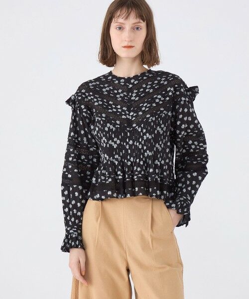 TOMORROWLAND / トゥモローランド シャツ・ブラウス（半袖以外） | コットンボイルプリント ピンタックフリルブラウス | 詳細2
