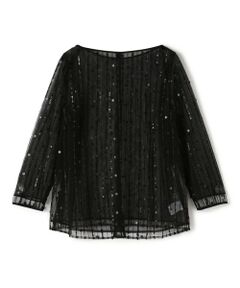 TOMORROWLAND / トゥモローランド シャツ・ブラウス（半袖以外） | ドロップスパングルエンブロイダリー ボートネックブラウス