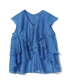 TOMORROWLAND / トゥモローランド シャツ・ブラウス | セルロースポリエステルオーガンジー フリルブラウス