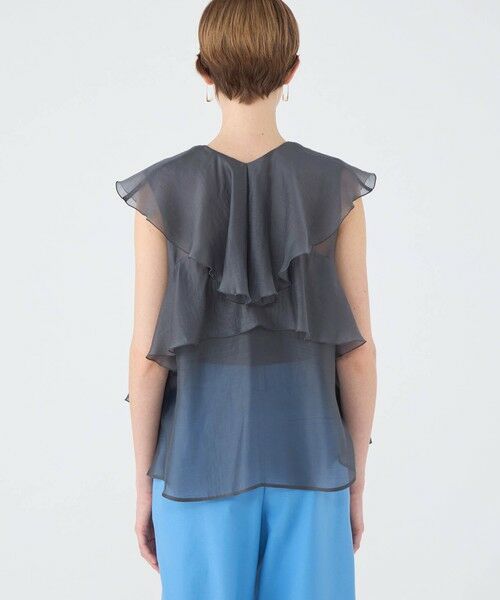 TOMORROWLAND / トゥモローランド シャツ・ブラウス | セルロースポリエステルオーガンジー フリルブラウス | 詳細4