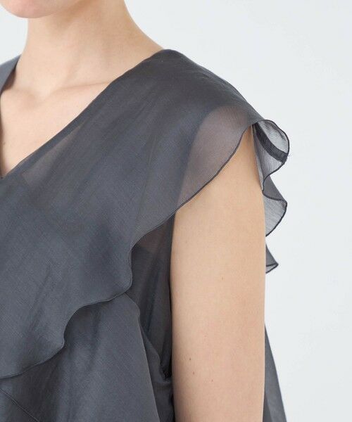 TOMORROWLAND / トゥモローランド シャツ・ブラウス | セルロースポリエステルオーガンジー フリルブラウス | 詳細6