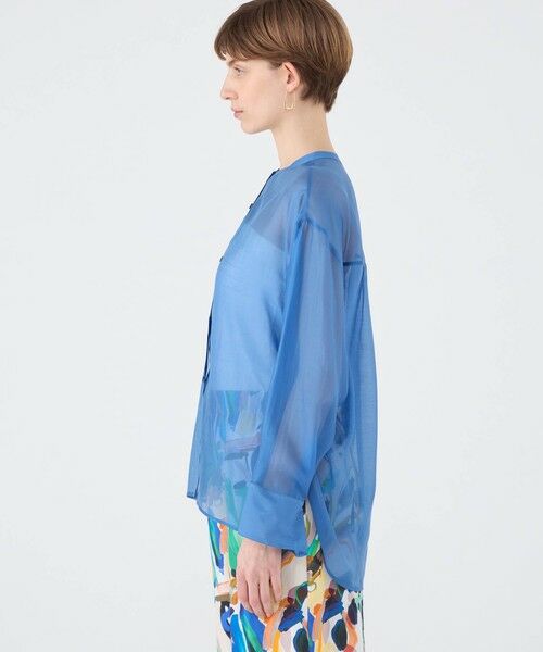 TOMORROWLAND / トゥモローランド シャツ・ブラウス(半袖以外) | セルロースポリエステルオーガンジー サイドギャザーシャツ | 詳細3