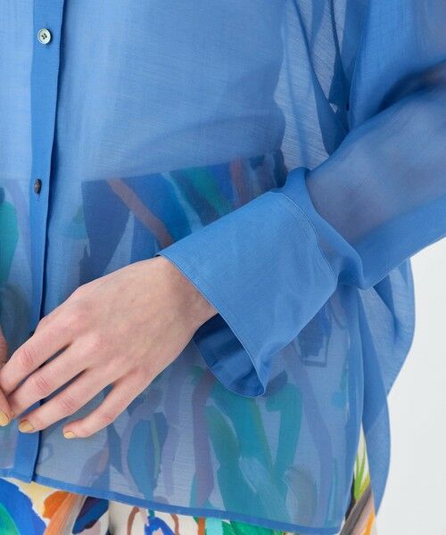 TOMORROWLAND / トゥモローランド シャツ・ブラウス(半袖以外) | セルロースポリエステルオーガンジー サイドギャザーシャツ | 詳細6