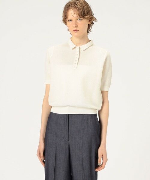 TOMORROWLAND / トゥモローランド ニット・セーター | パールメッシュコンビ ポロカラープルオーバー | 詳細2