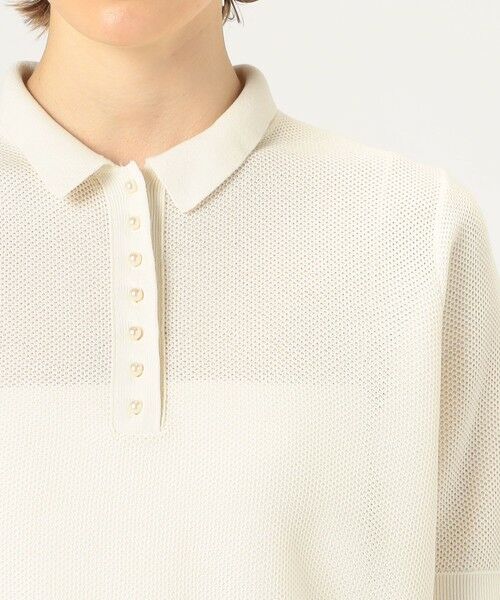 TOMORROWLAND / トゥモローランド ニット・セーター | パールメッシュコンビ ポロカラープルオーバー | 詳細5