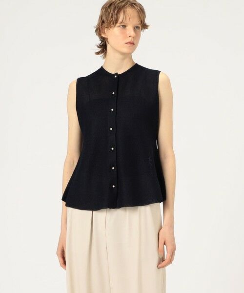 TOMORROWLAND / トゥモローランド ニット・セーター | パールメッシュコンビ ペプラムプルオーバー | 詳細2