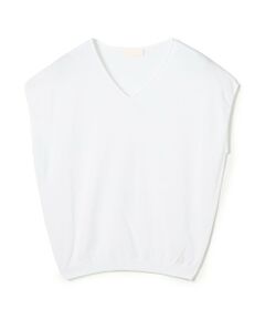 TOMORROWLAND / トゥモローランド ニット・セーター | サスティナブルコットンナイロン Vネックノースリーブプルオーバー