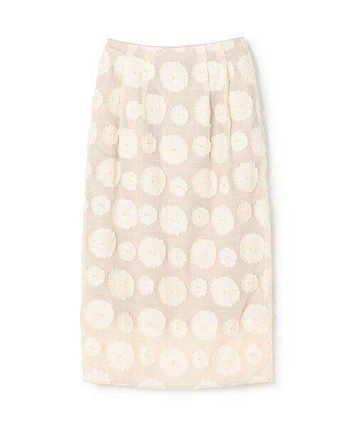 TOMORROWLAND/トゥモローランド シアーウェーブジャカード コクーンスカート 42 ライトベージュ系 36(9号)