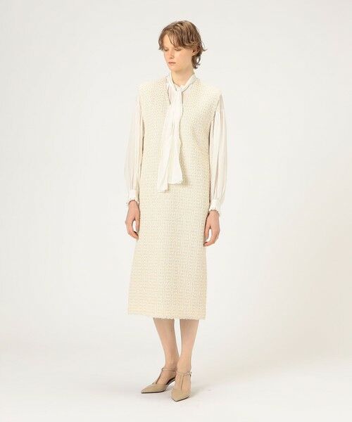 TOMORROWLAND / トゥモローランド ミニ丈・ひざ丈ワンピース | Munchen Vネックワンピース | 詳細1