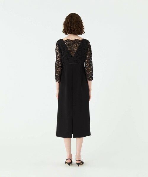 TOMORROWLAND / トゥモローランド ドレス | レースコンビ スクエアネックワンピース | 詳細3