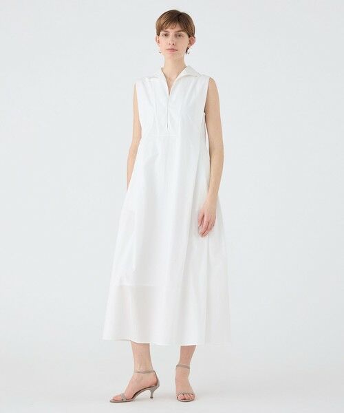 TOMORROWLAND / トゥモローランド ロング・マキシ丈ワンピース | プロセスドコットン スキッパーカラーワンピース | 詳細1