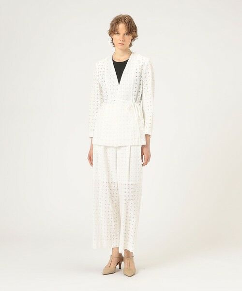 TOMORROWLAND / トゥモローランド ノーカラージャケット | コットンエンブロイダリー Vカラージャケット | 詳細1