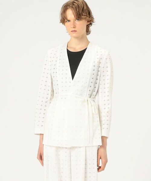 TOMORROWLAND / トゥモローランド ノーカラージャケット | コットンエンブロイダリー Vカラージャケット | 詳細2