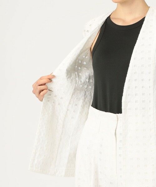 TOMORROWLAND / トゥモローランド ノーカラージャケット | コットンエンブロイダリー Vカラージャケット | 詳細5