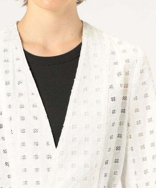 TOMORROWLAND / トゥモローランド ノーカラージャケット | コットンエンブロイダリー Vカラージャケット | 詳細6