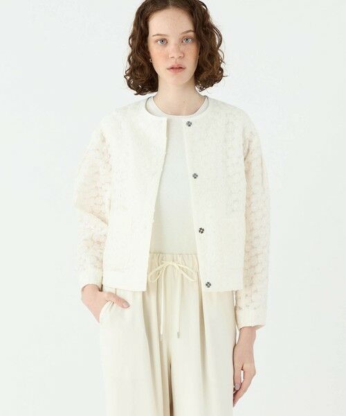 TOMORROWLAND / トゥモローランド ノーカラージャケット | アリッサムカットジャカード クルーネックジャケット | 詳細2