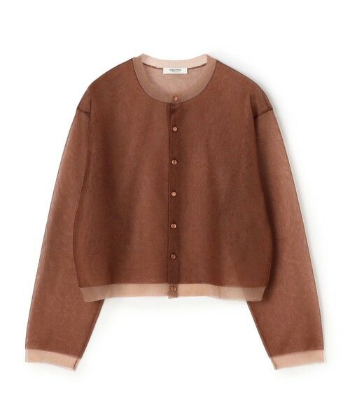 TOMORROWLAND / トゥモローランド カーディガン・ボレロ | シアーレイヤー クルーネックカーディガン（45 ブラウン）