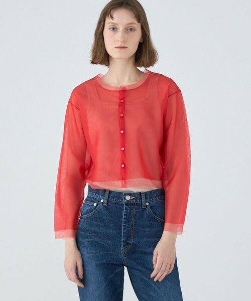 TOMORROWLAND / トゥモローランド カーディガン・ボレロ | シアーレイヤー クルーネックカーディガン | 詳細2