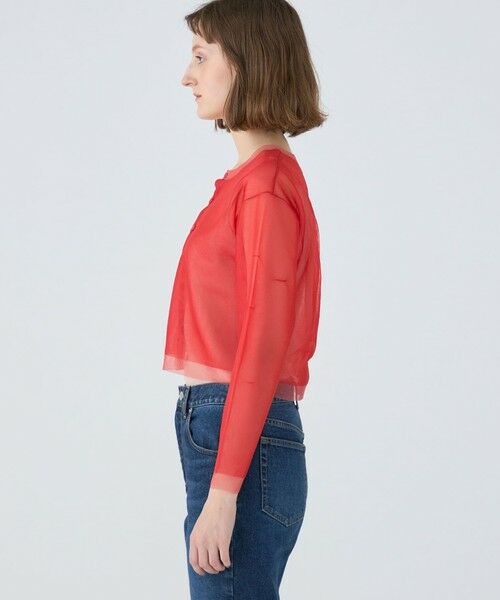 TOMORROWLAND / トゥモローランド カーディガン・ボレロ | シアーレイヤー クルーネックカーディガン | 詳細3