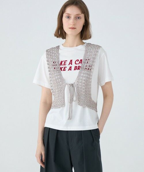 TOMORROWLAND / トゥモローランド ベスト | メタリッククロシェ フロンタブルベスト | 詳細2