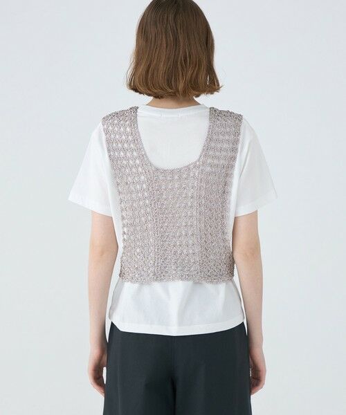 TOMORROWLAND / トゥモローランド ベスト | メタリッククロシェ フロンタブルベスト | 詳細4