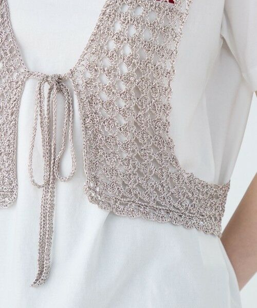 TOMORROWLAND / トゥモローランド ベスト | メタリッククロシェ フロンタブルベスト | 詳細7