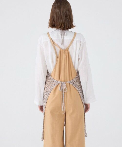 TOMORROWLAND / トゥモローランド ミニ丈・ひざ丈ワンピース | メタリッククロシェ エプロンワンピース | 詳細4