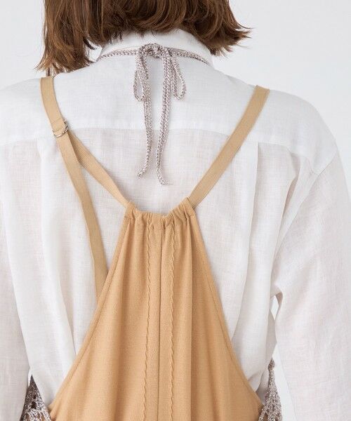 TOMORROWLAND / トゥモローランド ミニ丈・ひざ丈ワンピース | メタリッククロシェ エプロンワンピース | 詳細6