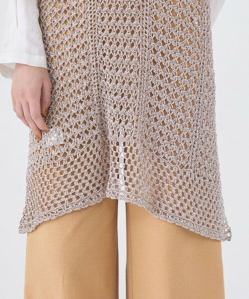 TOMORROWLAND / トゥモローランド ミニ丈・ひざ丈ワンピース | メタリッククロシェ エプロンワンピース | 詳細7