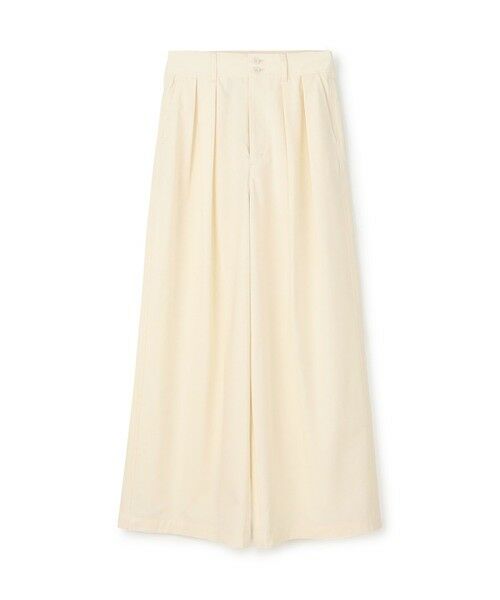 TOMORROWLAND/トゥモローランド シルクネップウェザー タックワイドパンツ 11 ホワイト 36(9号)