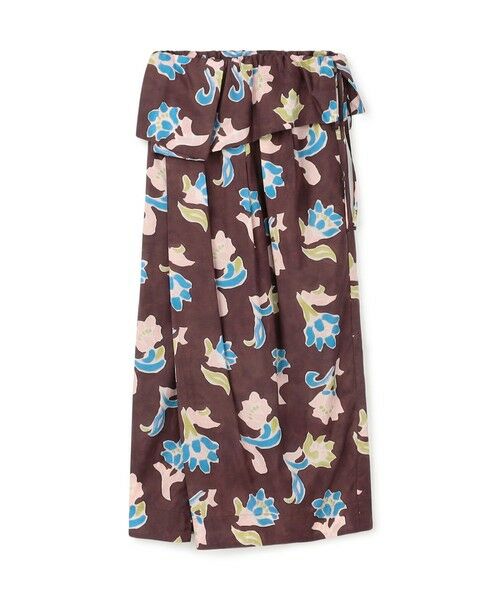 TOMORROWLAND / トゥモローランド ロング・マキシ丈スカート | レイトンプリント ギャザーマキシスカート(46 ブラウン系)