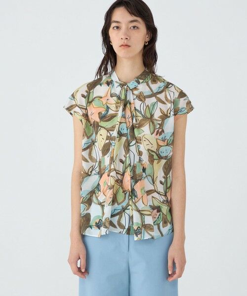 TOMORROWLAND / トゥモローランド シャツ・ブラウス | ミューラルリーフプリント ツイストドレープブラウス | 詳細2