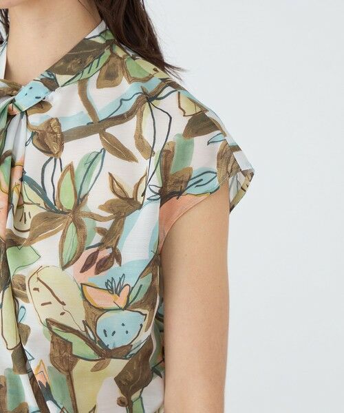TOMORROWLAND / トゥモローランド シャツ・ブラウス | ミューラルリーフプリント ツイストドレープブラウス | 詳細7