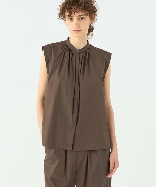 TOMORROWLAND / トゥモローランド シャツ・ブラウス | ハイパワーストレッチブロード ギャザーノースリーブブラウス | 詳細10