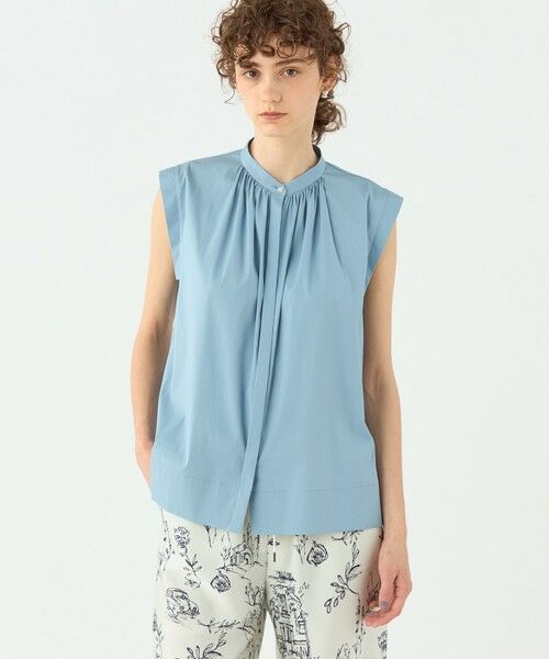 TOMORROWLAND / トゥモローランド シャツ・ブラウス | 【一部WEB先行予約】ハイパワーストレッチブロード ギャザーノースリーブブラウス | 詳細14