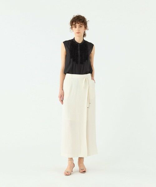 TOMORROWLAND / トゥモローランド ロング・マキシ丈スカート | レーヨンリネンオックス サイドスリットスカート | 詳細1