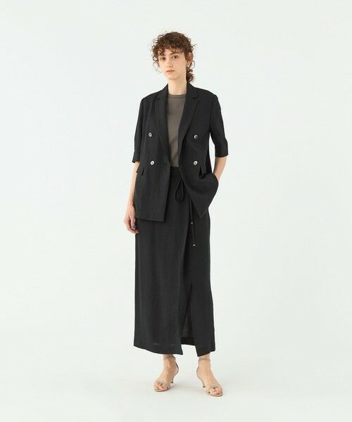 TOMORROWLAND / トゥモローランド ロング・マキシ丈スカート | レーヨンリネンオックス サイドスリットスカート | 詳細10