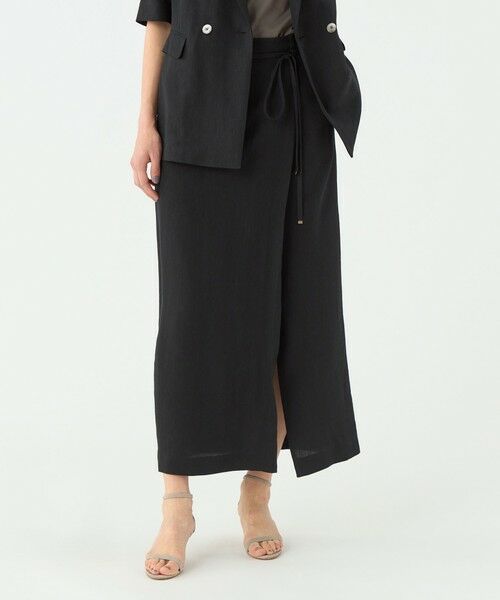 TOMORROWLAND / トゥモローランド ロング・マキシ丈スカート | レーヨンリネンオックス サイドスリットスカート | 詳細11