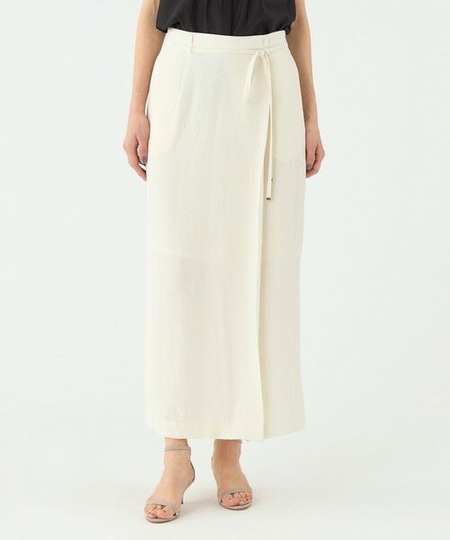 TOMORROWLAND / トゥモローランド ロング・マキシ丈スカート | レーヨンリネンオックス サイドスリットスカート | 詳細2