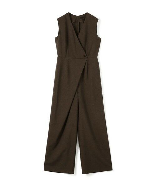 TOMORROWLAND/トゥモローランド エクストラフェインポリエステルトロピカル オールインワン 47 ブラウン 36(9号)