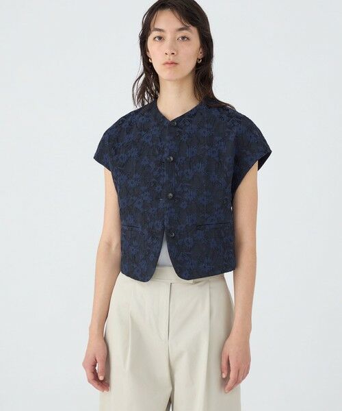 TOMORROWLAND / トゥモローランド ベスト | フラワージャカード ワイドスリーブショートジレ | 詳細2