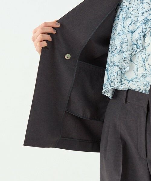 TOMORROWLAND / トゥモローランド ノーカラージャケット | エクストラファインポリエステルトロピカル Vカラージャケット | 詳細5