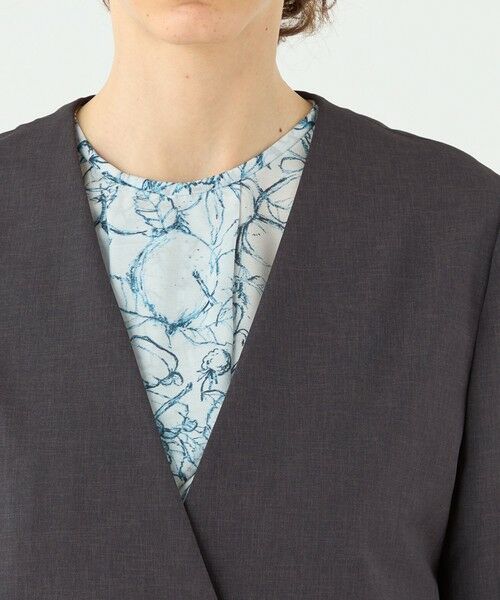 TOMORROWLAND / トゥモローランド ノーカラージャケット | エクストラファインポリエステルトロピカル Vカラージャケット | 詳細6