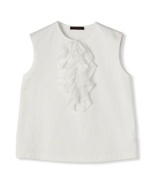 TOMORROWLAND/トゥモローランド バスクジャージー ノースリーブプルオーバー 11 ホワイト 36(9号)