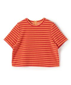 TOMORROWLAND / トゥモローランド カットソー | パイルボーダー ハーフスリーブプルオーバー