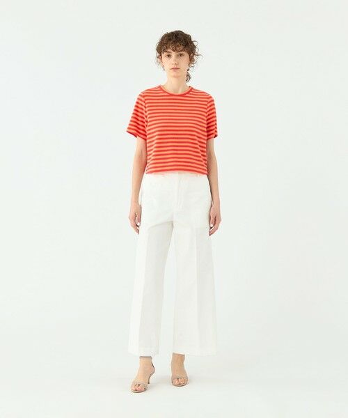 TOMORROWLAND / トゥモローランド カットソー | パイルボーダー ハーフスリーブプルオーバー | 詳細1